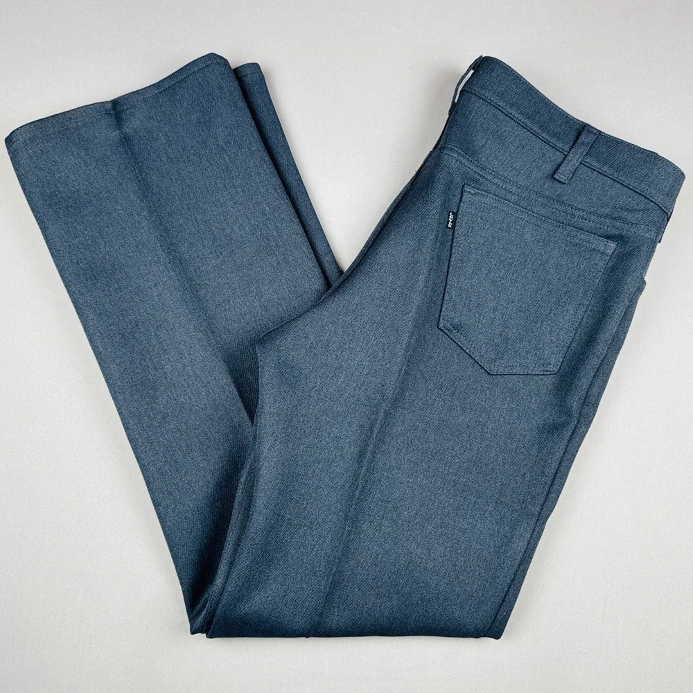 Vintage 80s Levi's 517 Sta-Prest Pants 38x33 USA Blue Polyester Bootcut